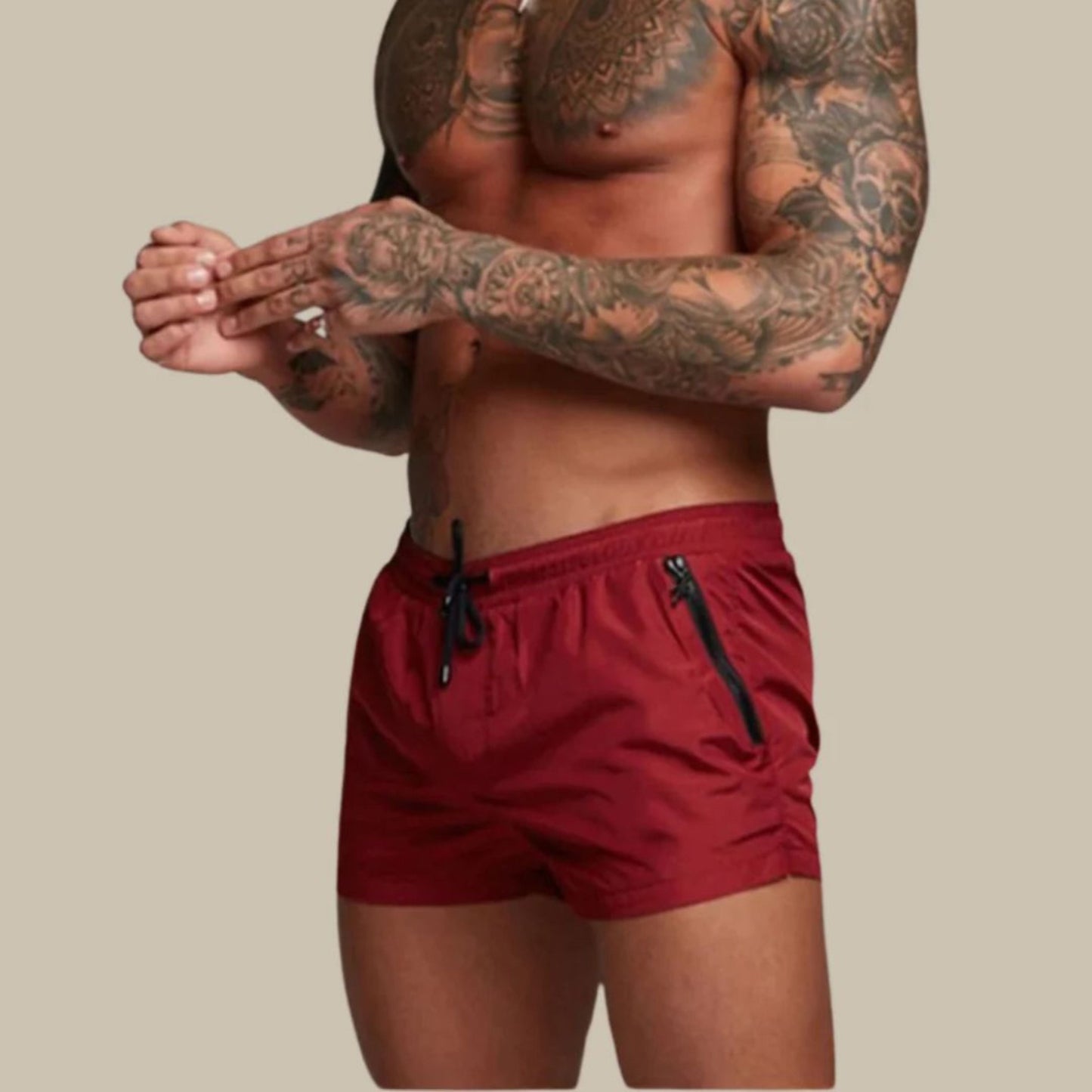 Herren Badeshorts Elastisch Mit Kordelzug - IdealeKleiden