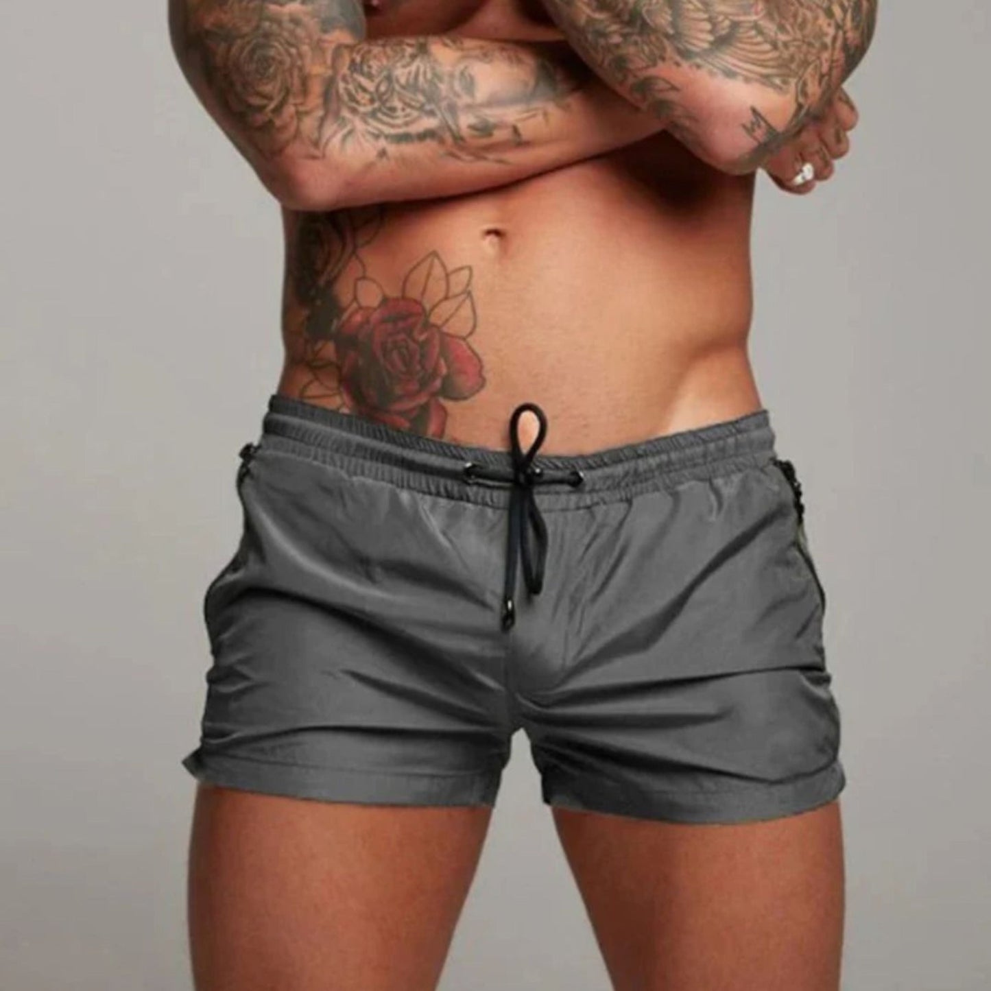 Short de bain homme élastique avec cordon de serrage
