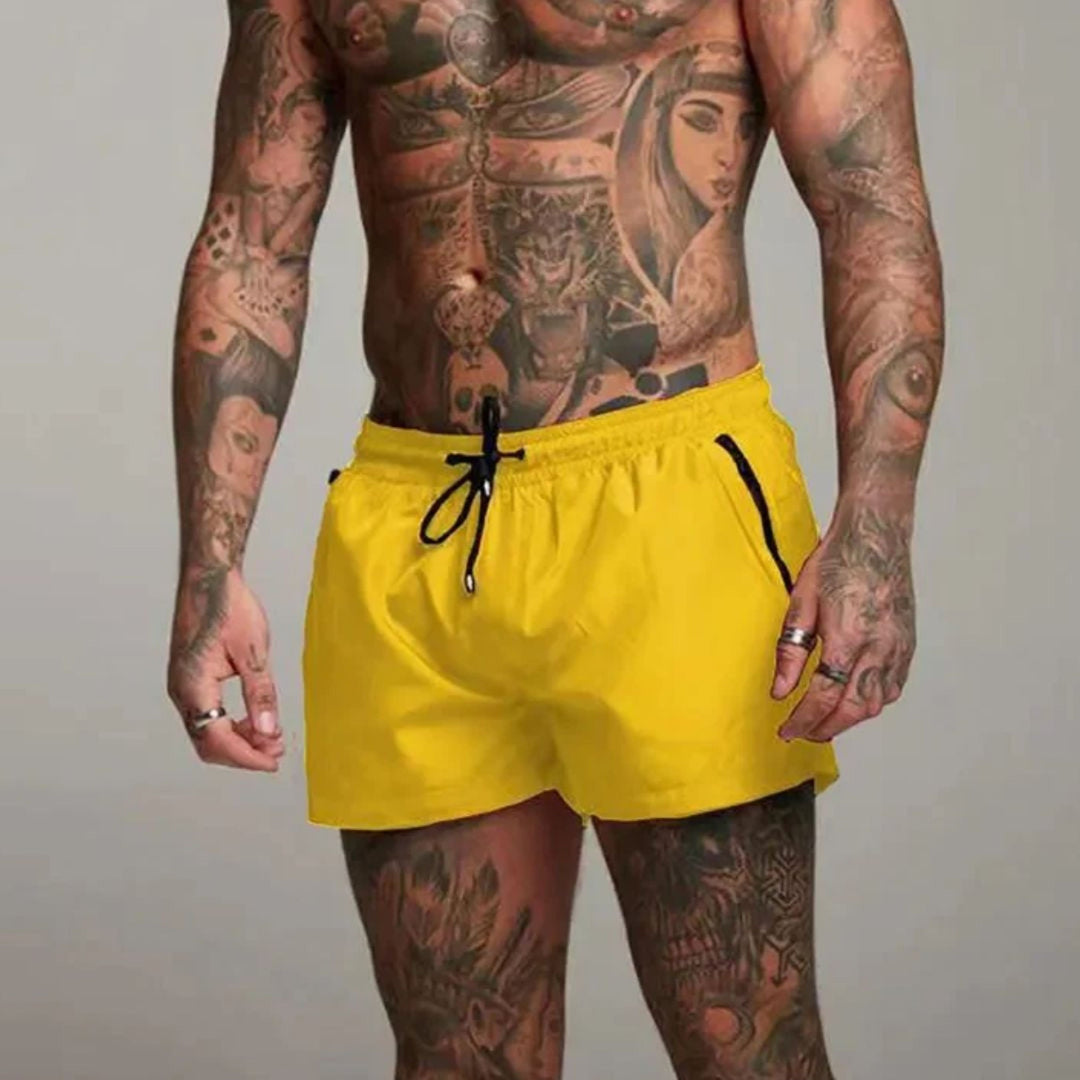 Short de bain homme élastique avec cordon de serrage