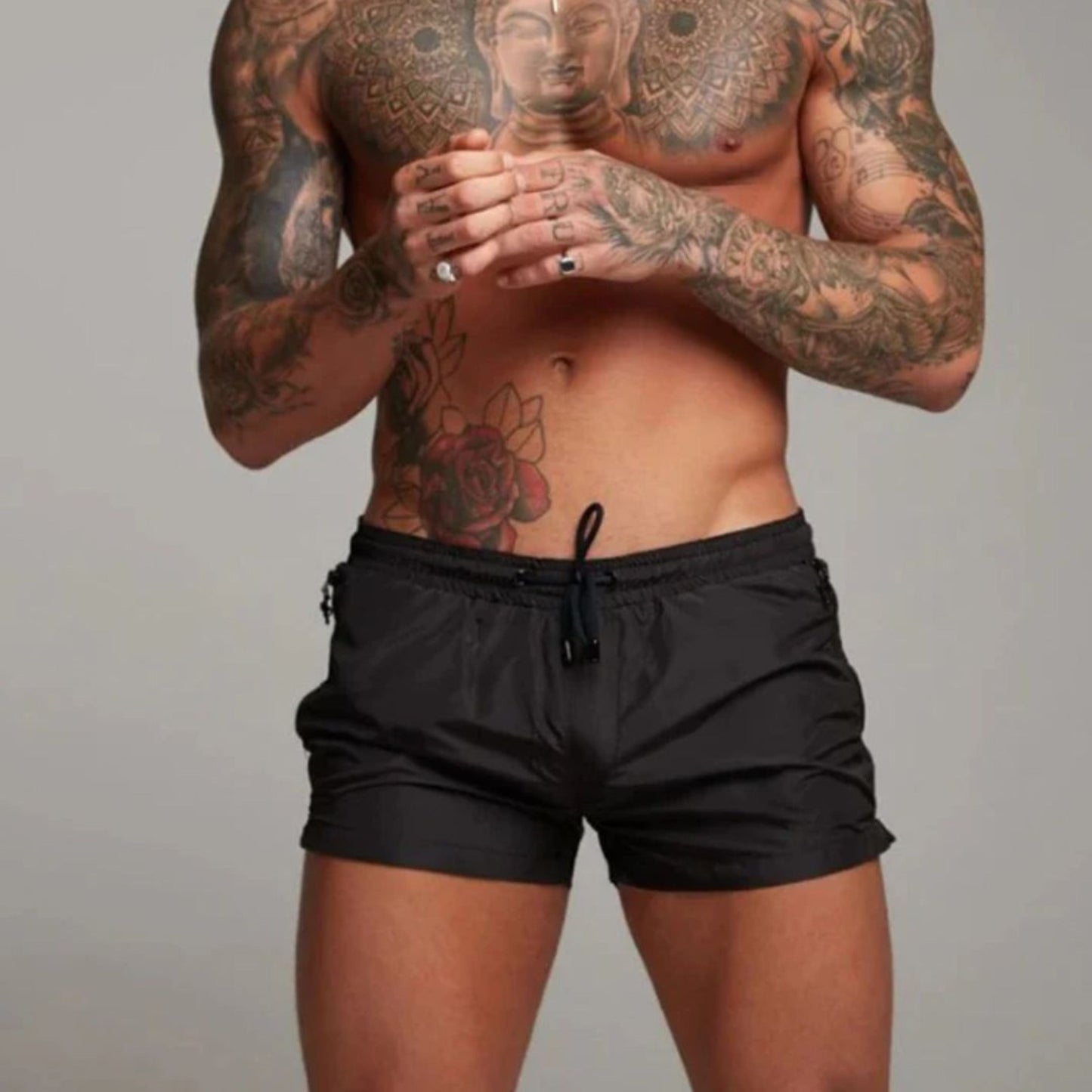 Short de bain homme élastique avec cordon de serrage