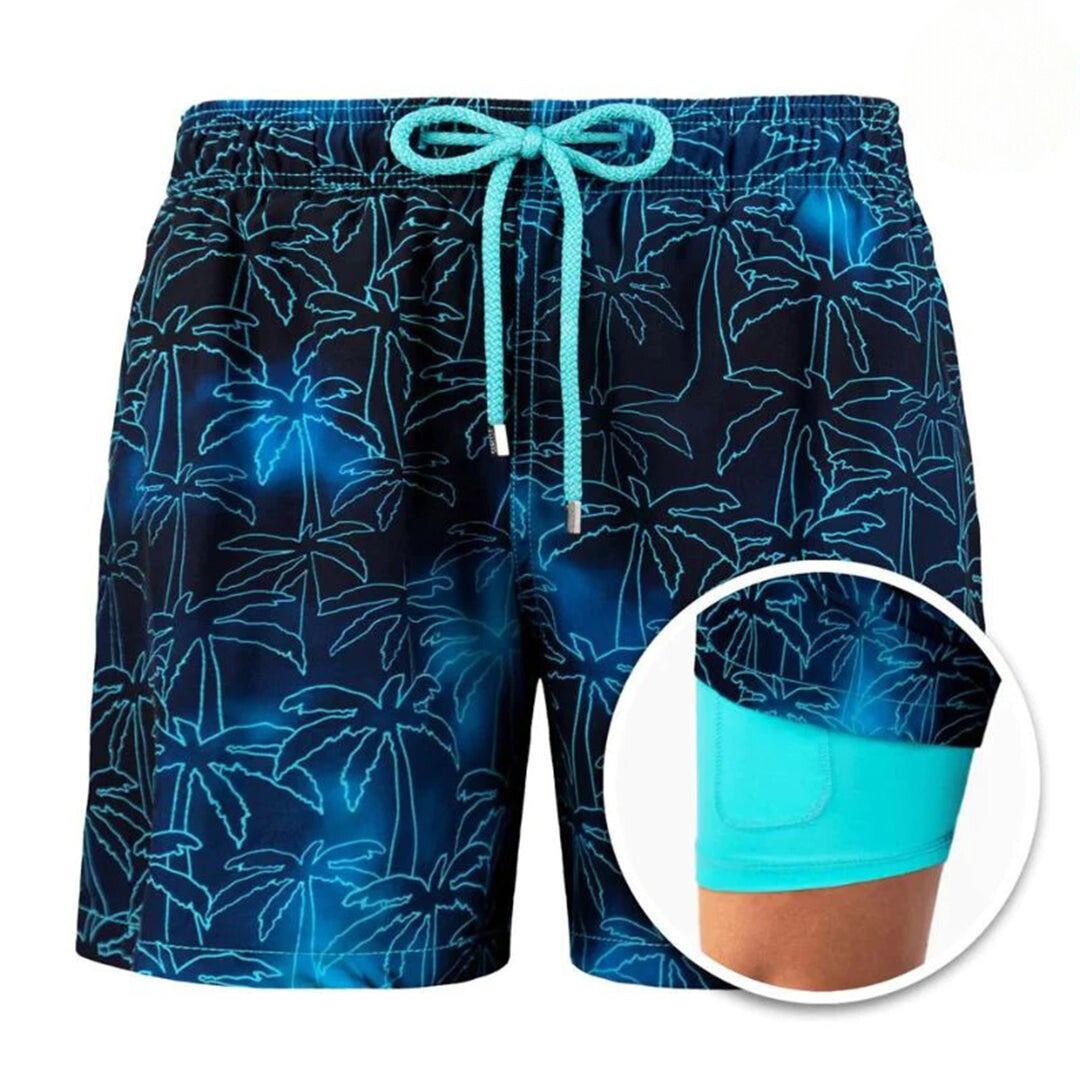 Short de bain élastique 2 en 1