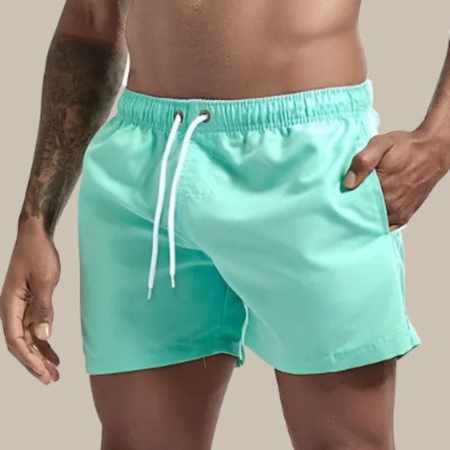 Short de bain élastique à séchage rapide pour homme