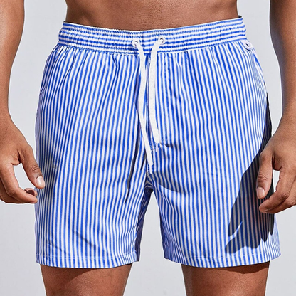 Short de bain homme rayé élastique plage