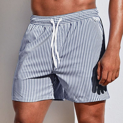 Short de bain homme rayé élastique plage