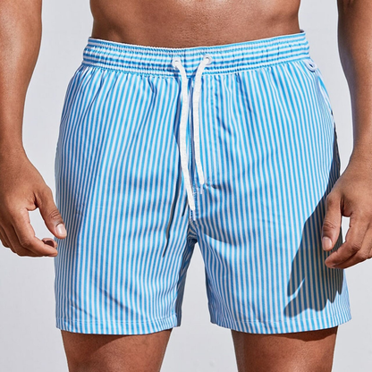 Short de bain homme rayé élastique plage