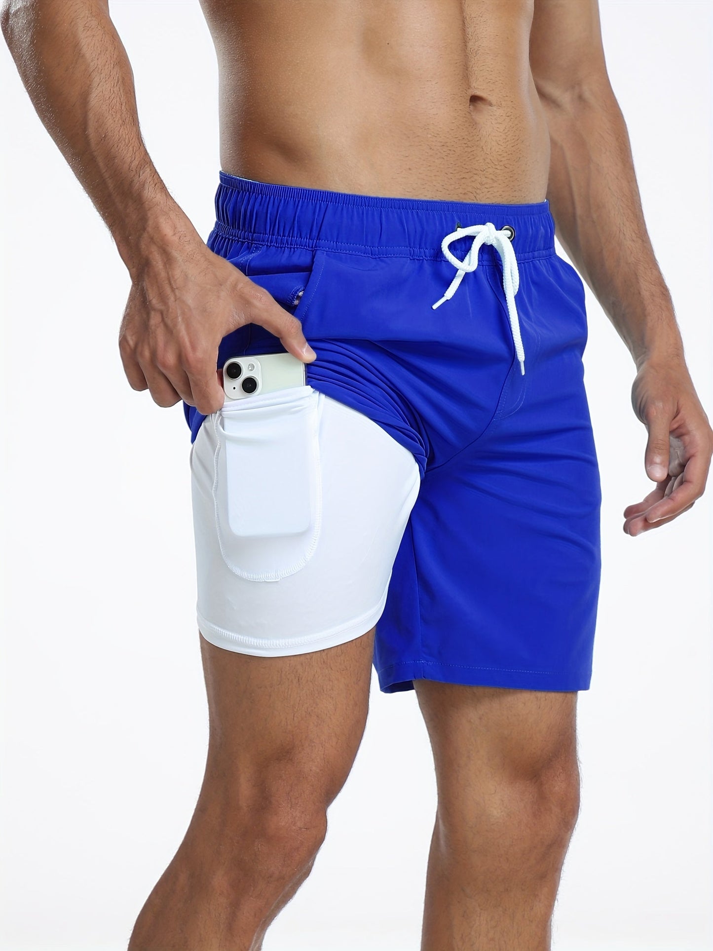 Short de bain homme séchage rapide 2-en-1