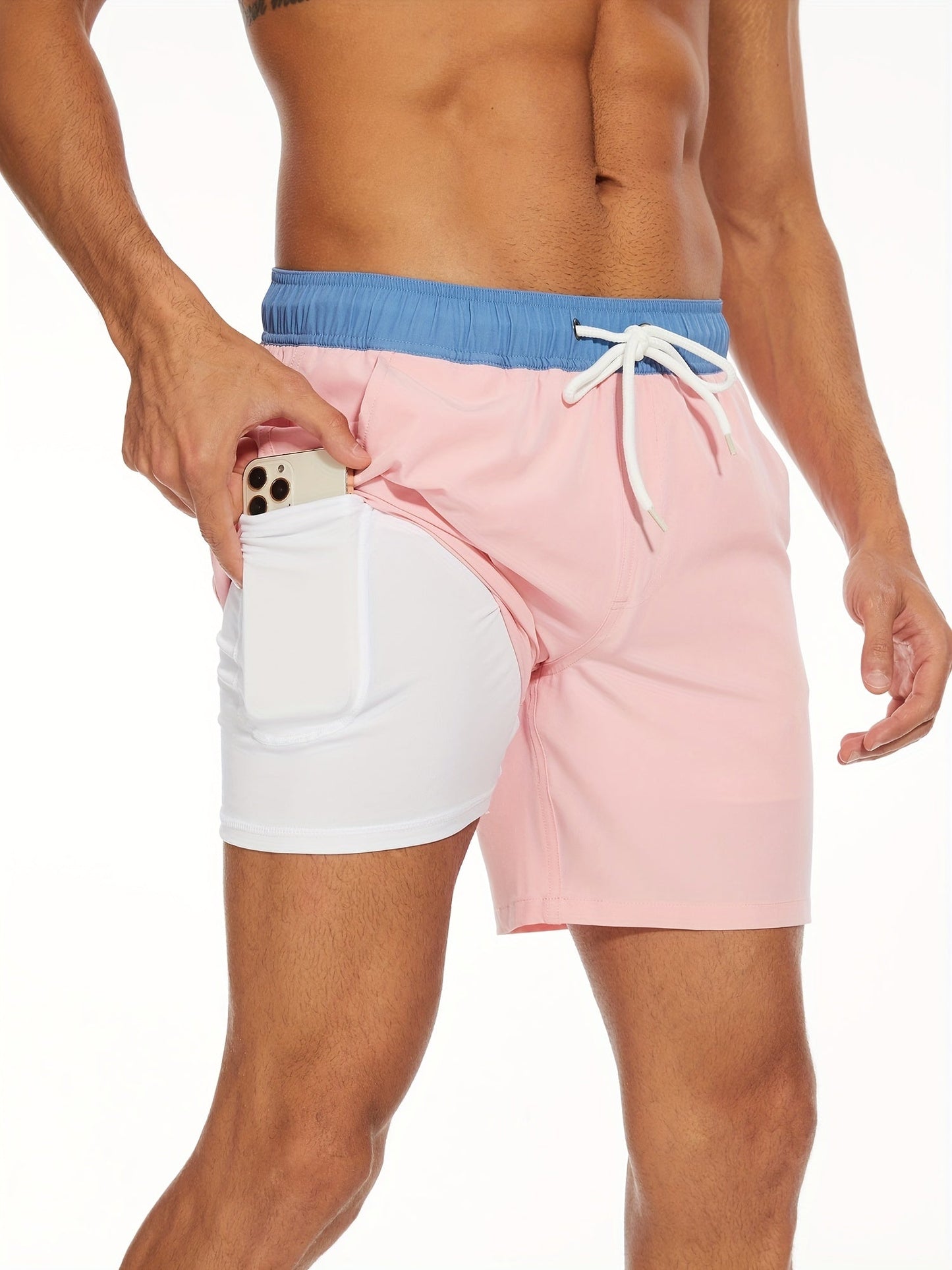 Short de bain homme séchage rapide 2-en-1