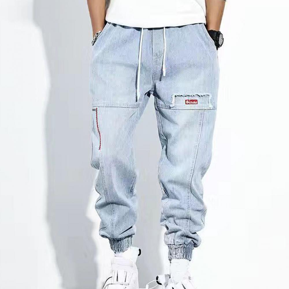 Jean de jogging homme confortable en denim élastique