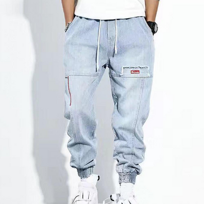 Jean de jogging homme confortable en denim élastique