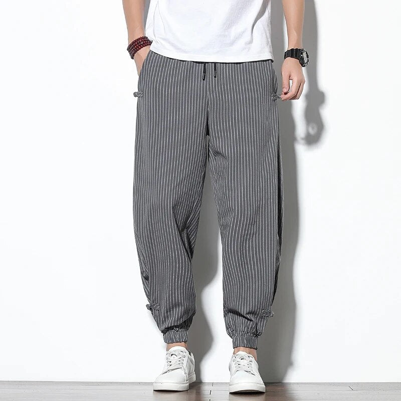 Pantalon de jogging confortable pour homme à effet rayé