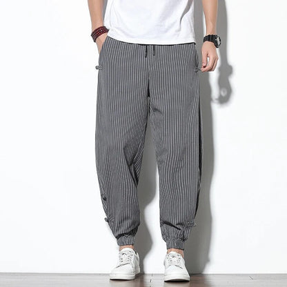 Pantalon de jogging confortable pour homme à effet rayé
