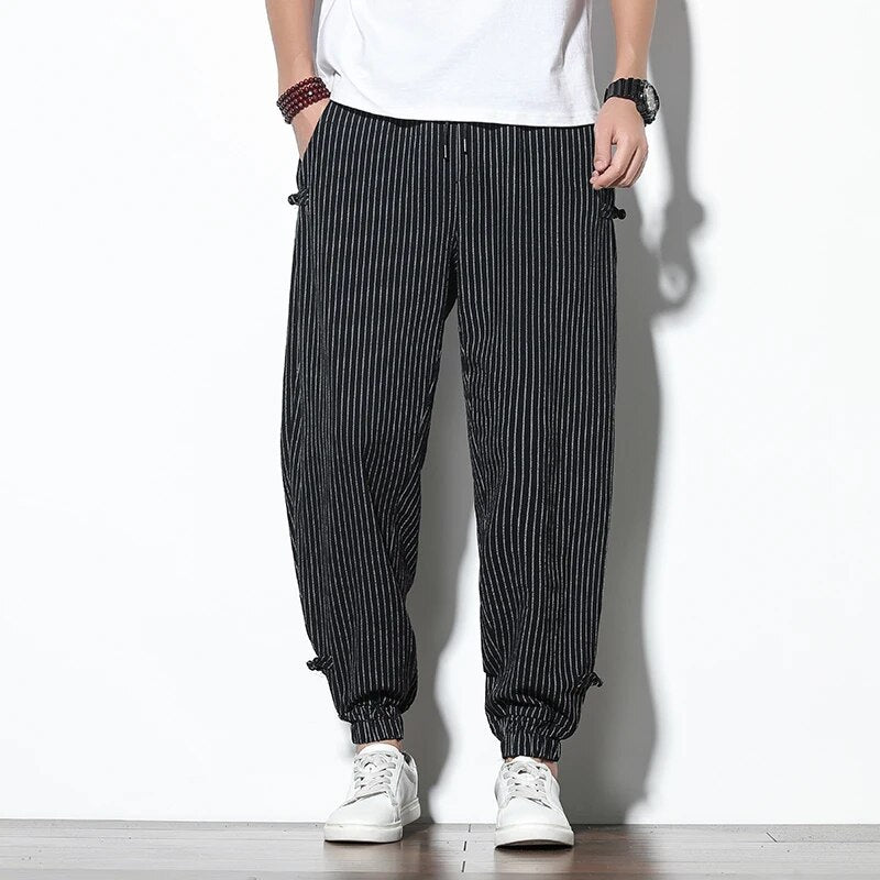 Bequeme Herren-Jogger Pants Streifen-Effekt - IdealeKleiden