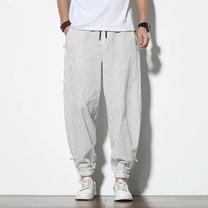 Pantalon de jogging confortable pour homme à effet rayé