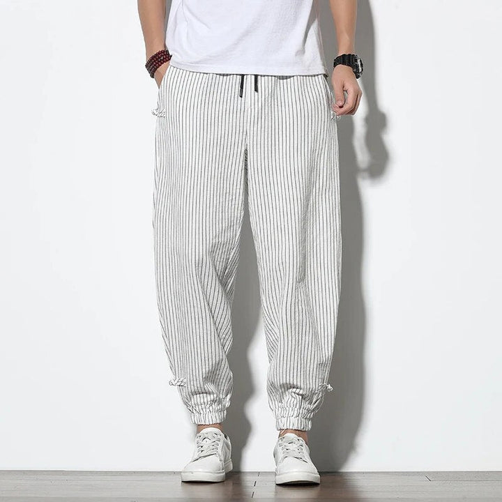 Pantalon de jogging confortable pour homme à effet rayé