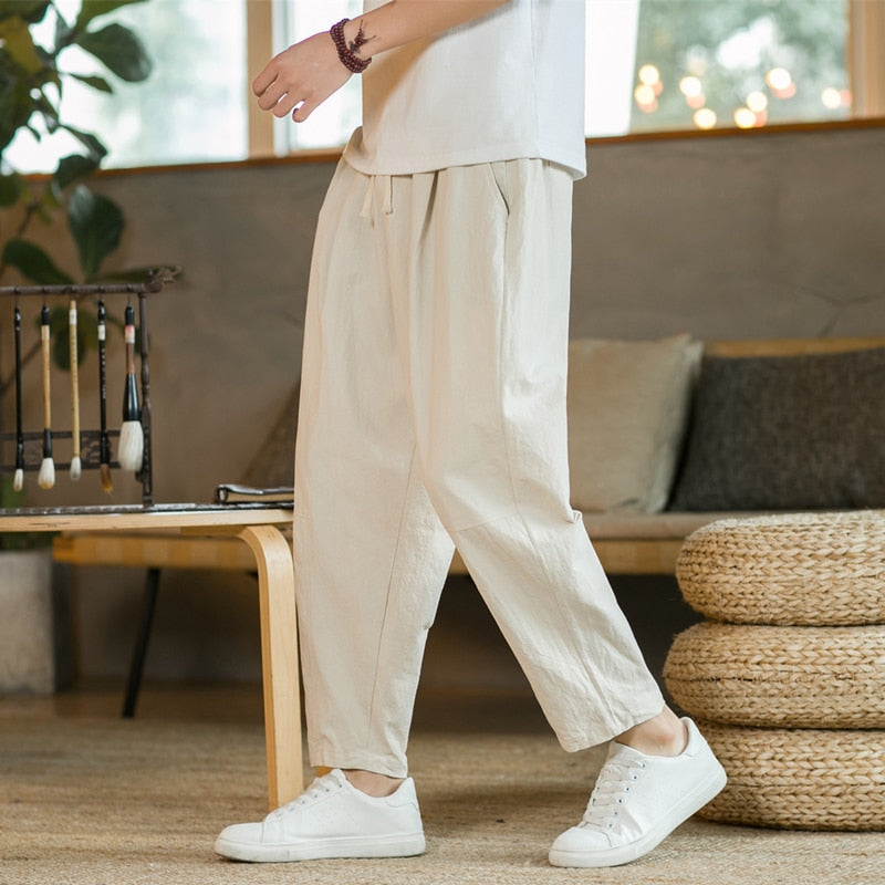 Pantalon ample en lin confortable pour homme