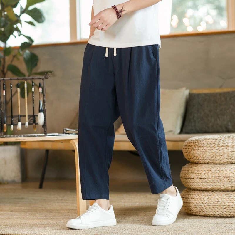 Pantalon ample en lin confortable pour homme