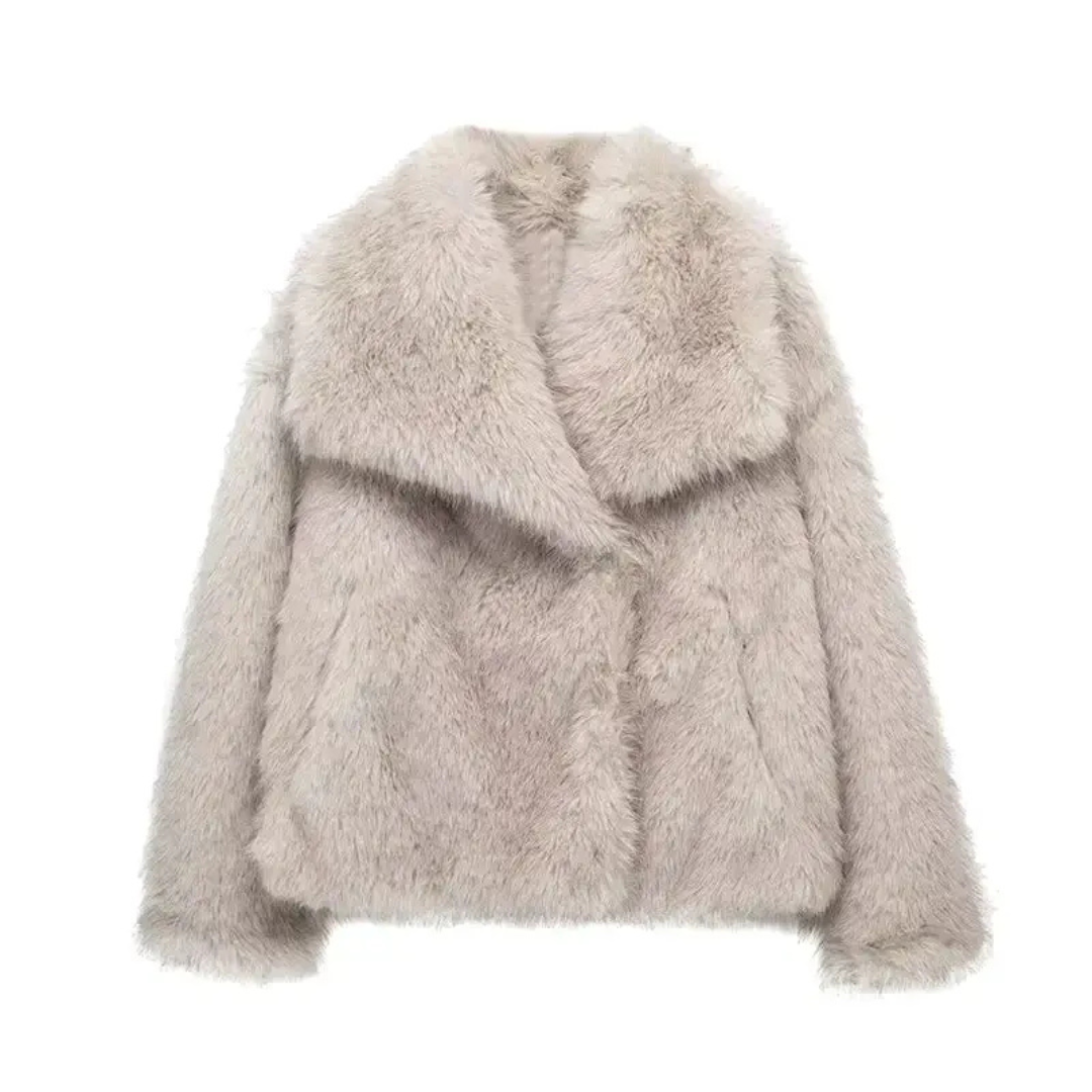 Élégante veste pour femme en fausse fourrure