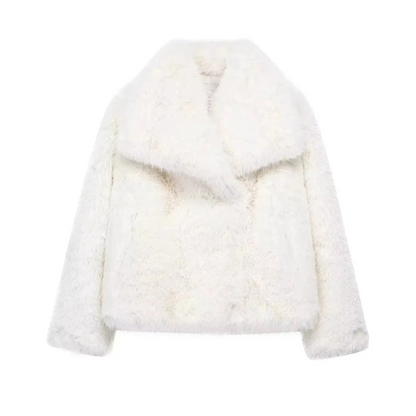 Élégante veste pour femme en fausse fourrure