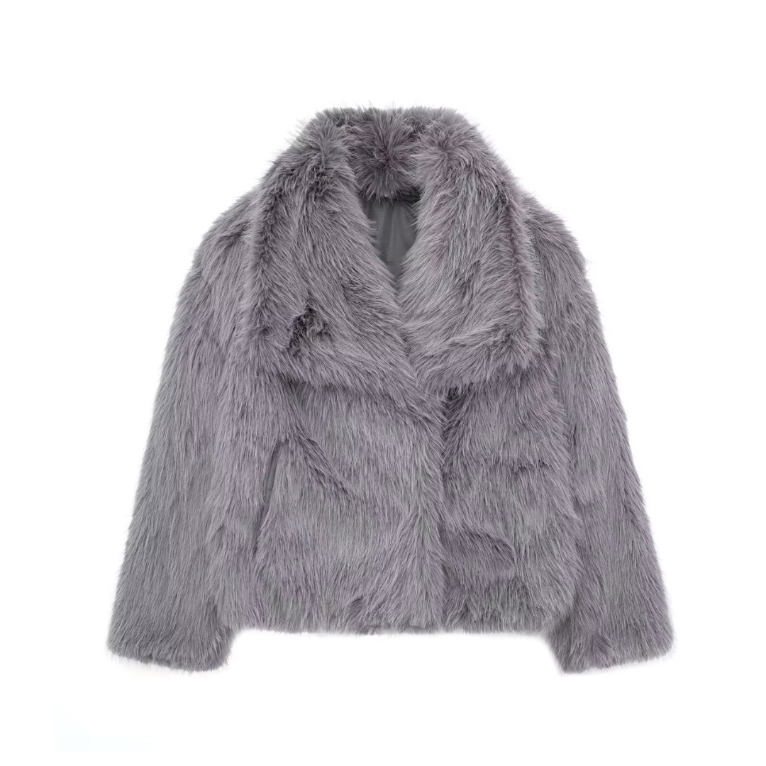 Élégante veste pour femme en fausse fourrure