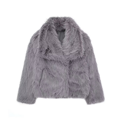 Élégante veste pour femme en fausse fourrure