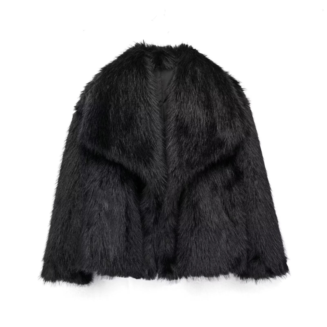 Élégante veste pour femme en fausse fourrure