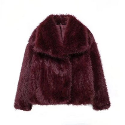 Élégante veste pour femme en fausse fourrure