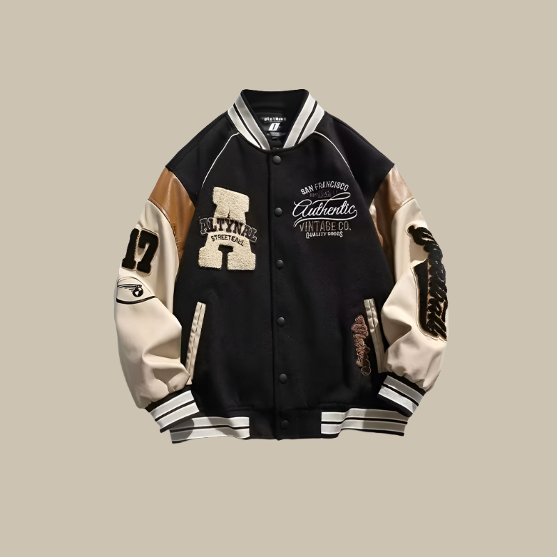 Große Oversized Herren Baseballjacke - IdealeKleiden