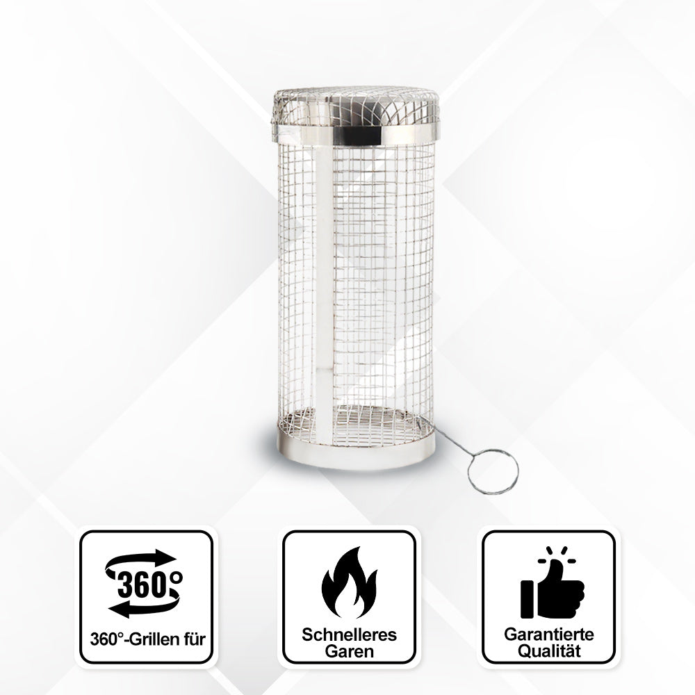Panier de cuisson en acier inoxydable pivotant pour barbecue extérieur