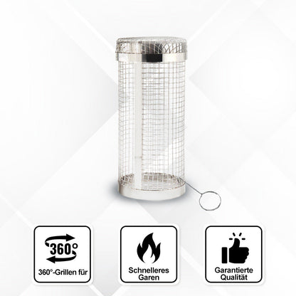 Panier de cuisson en acier inoxydable pivotant pour barbecue extérieur