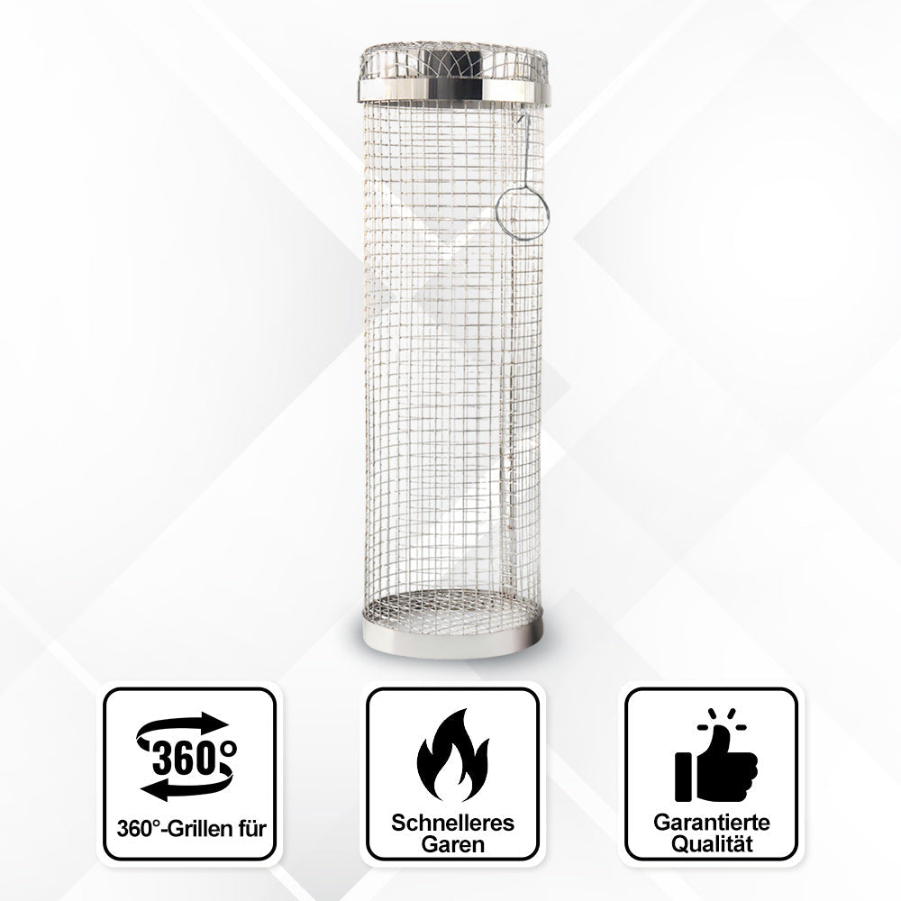 Panier de cuisson en acier inoxydable pivotant pour barbecue extérieur