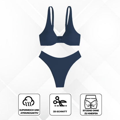Haut de bikini push-up à décolleté en V pour femme