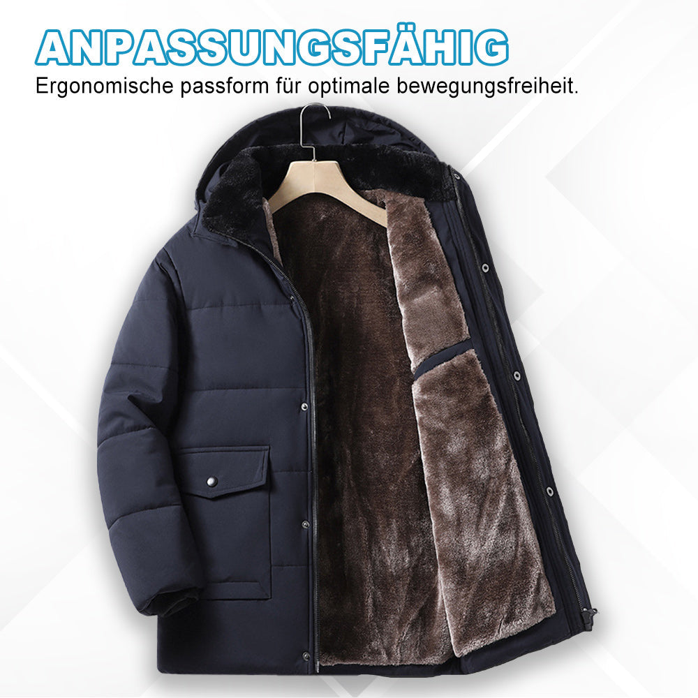 Herren Winterjacke Warm Kapuzenparka Mit Taschen - IdealeKleiden