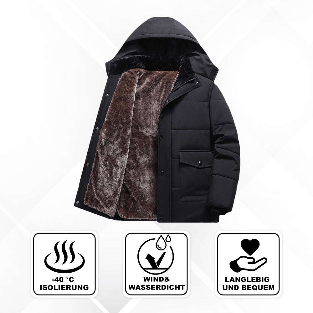 Parka d'hiver chaud pour homme avec poches