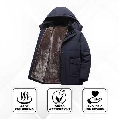 Parka d'hiver chaud pour homme avec poches