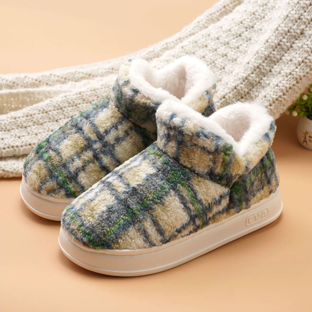 Pantoufles en peluche chaudes antidérapantes
