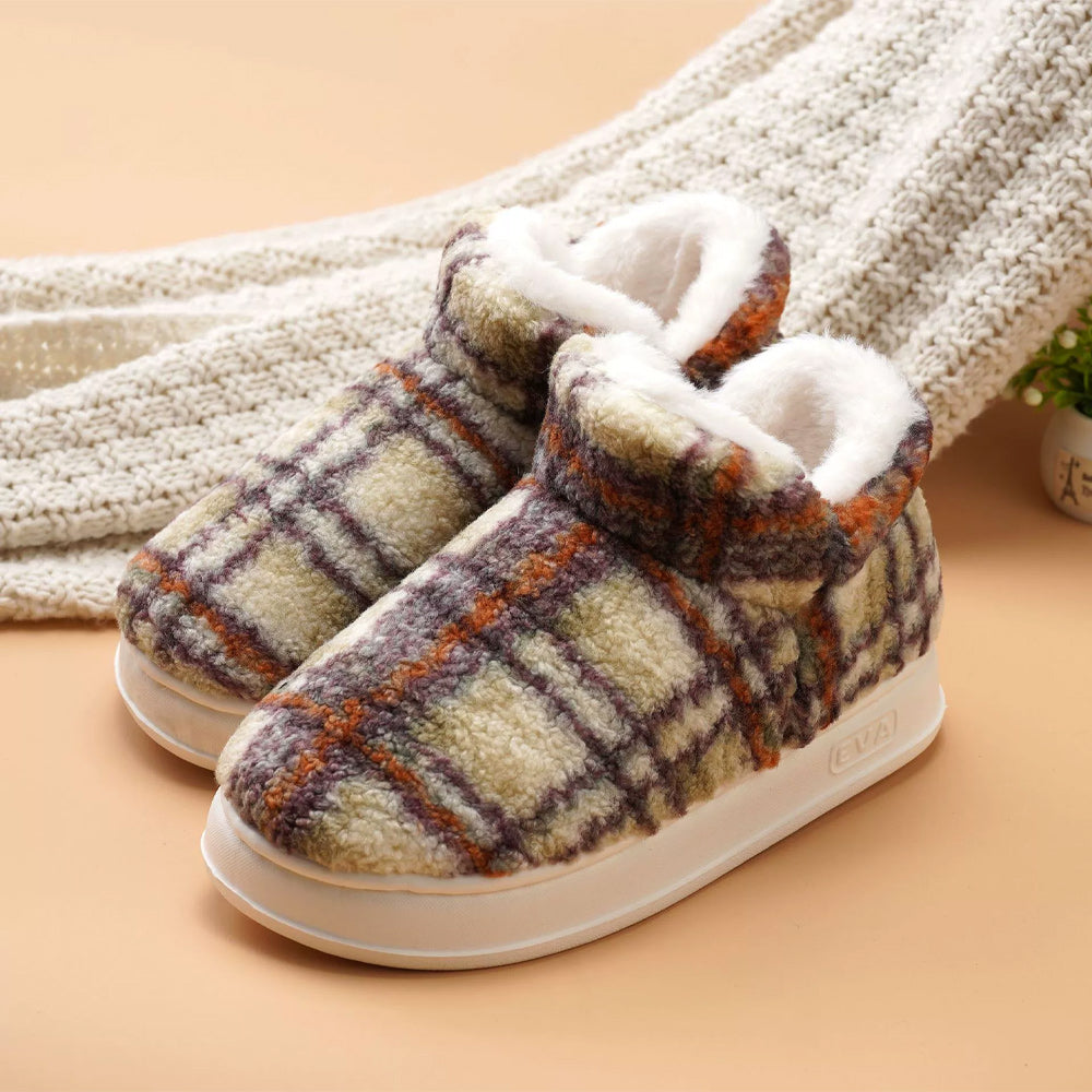 Pantoufles en peluche chaudes antidérapantes