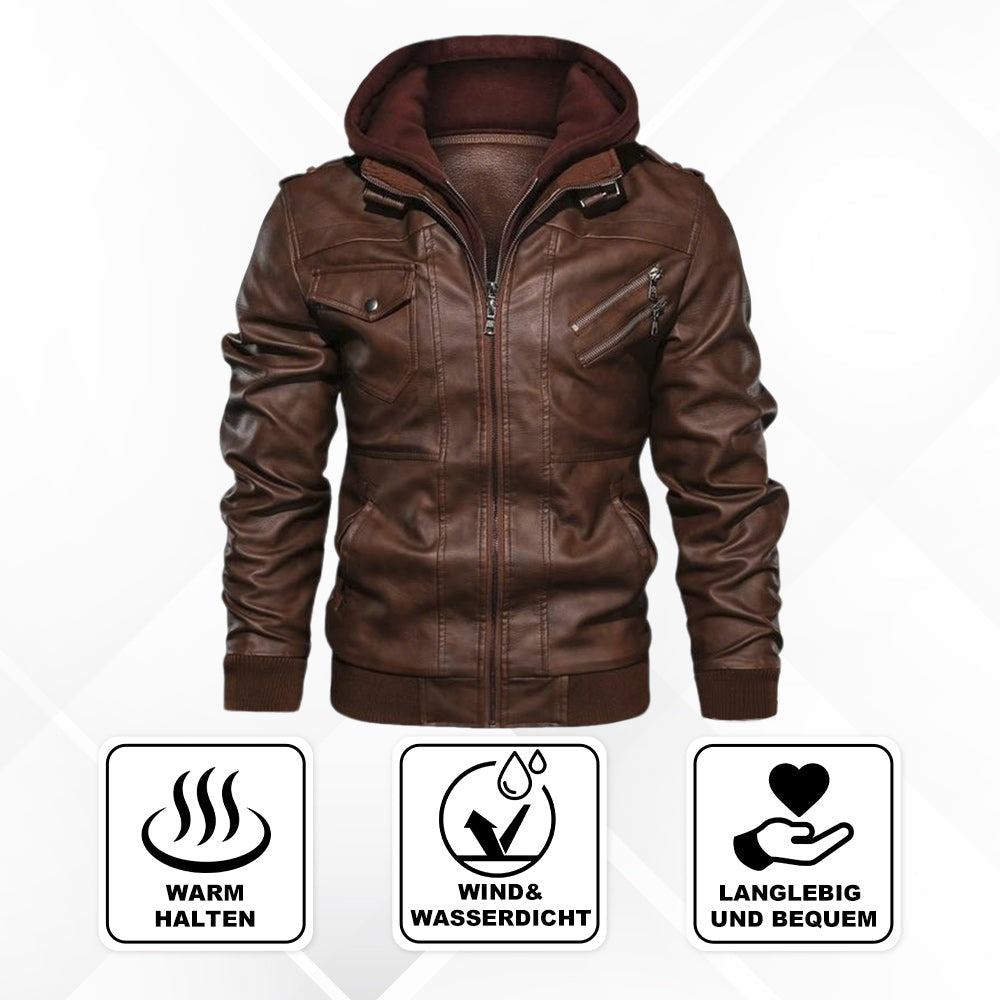 ThermoCore - Veste en cuir élégante pour homme Qualité Premium