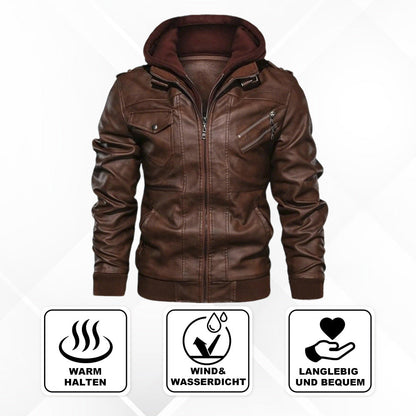 ThermoCore - Veste en cuir élégante pour homme Qualité Premium