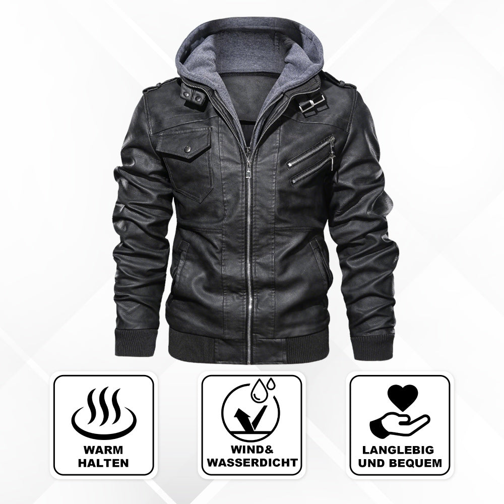 ThermoCore - Veste en cuir élégante pour homme Qualité Premium