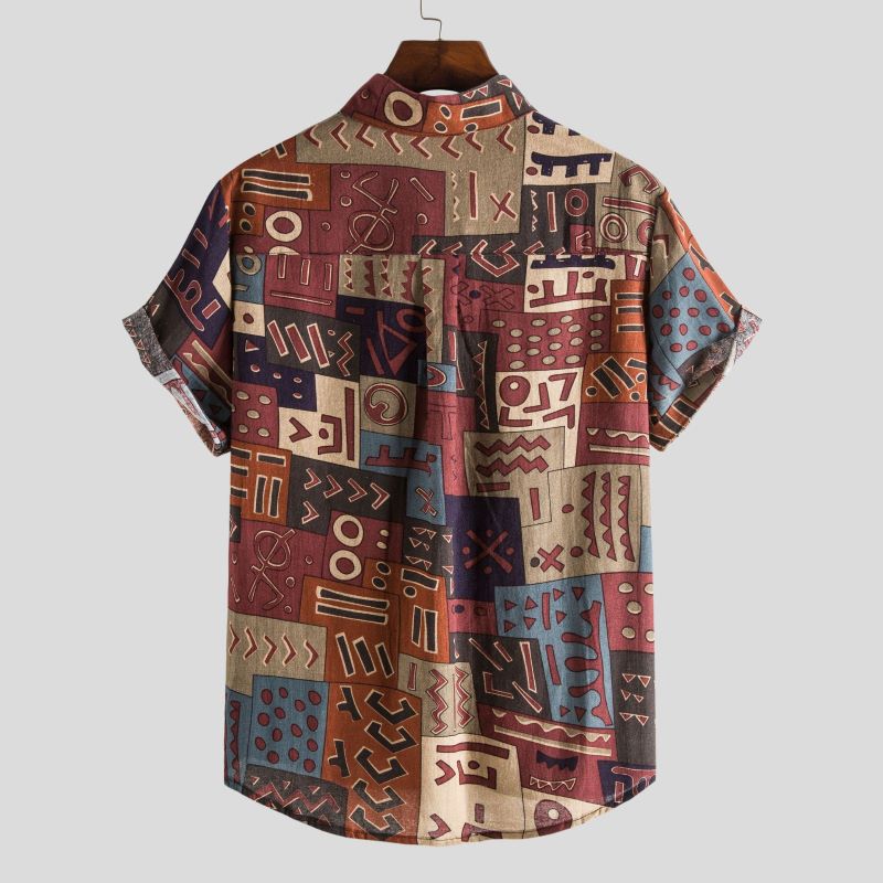 Chemise Homme Décontractée Manches Courtes Imprimée