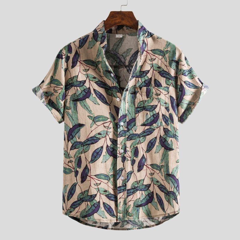 Chemise Homme Décontractée Manches Courtes Imprimée