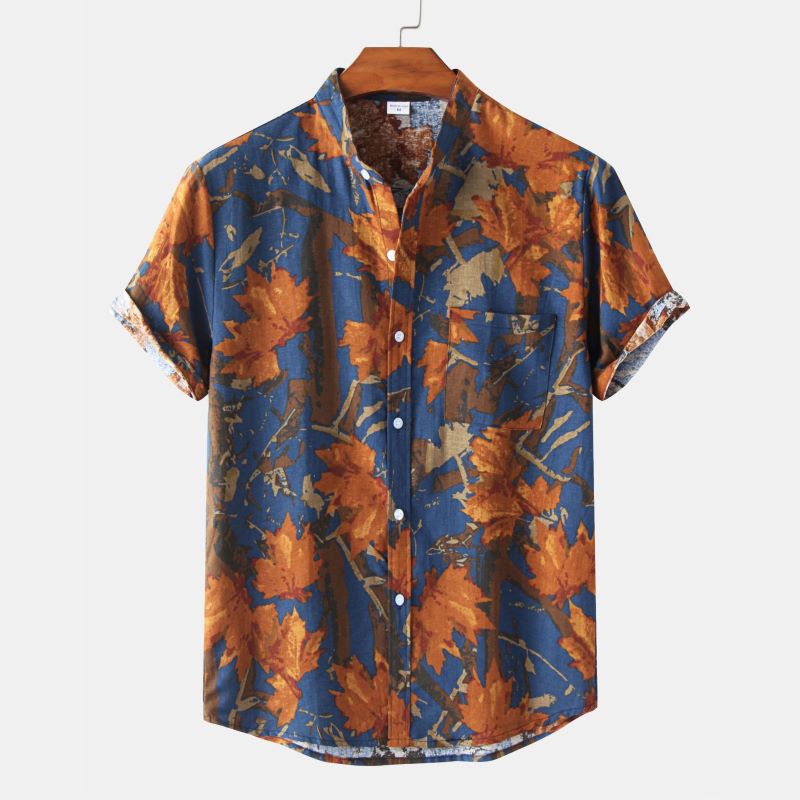 Chemise Homme Décontractée Manches Courtes Imprimée