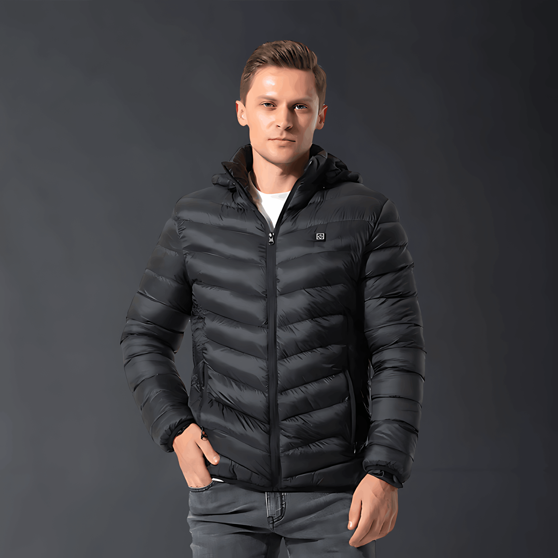 Herren Winterjacke Warm Daunen Puffer Kapuze - IdealeKleiden