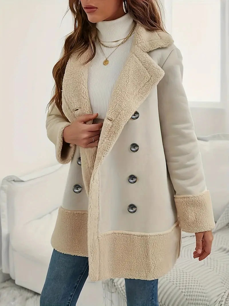 Manteau d'hiver chaud Double col Polaire