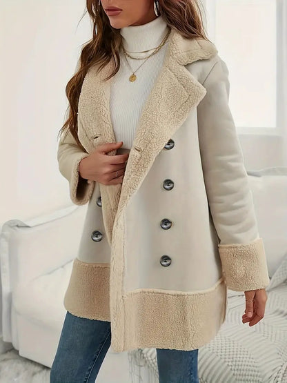 Manteau d'hiver chaud Double col Polaire