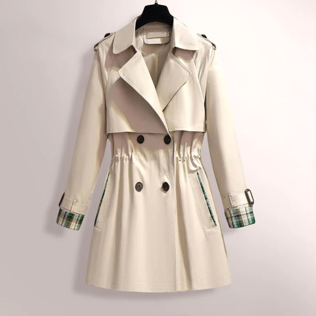Eleganter Trenchcoat Taillierte Passform Doppelreihen - IdealeKleiden