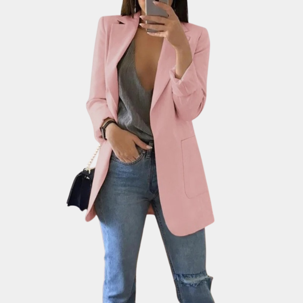 Veste longue élégante pour femme, coupe cintrée