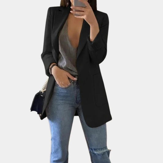 Elegante Langjacke Damen Taillierte Passform - IdealeKleiden