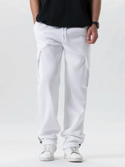Pantalon de jogging confortable pour homme avec jambe droite et cordon de serrage