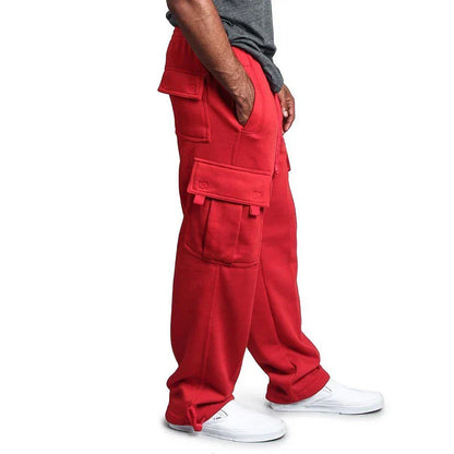 Pantalon de jogging confortable pour homme avec jambe droite et cordon de serrage